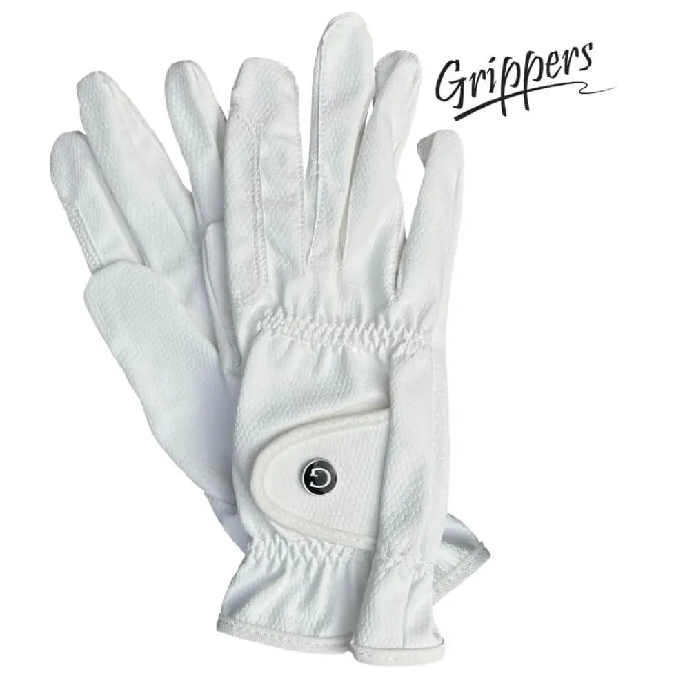 Grippers Show Gloves White by Eque Vogue